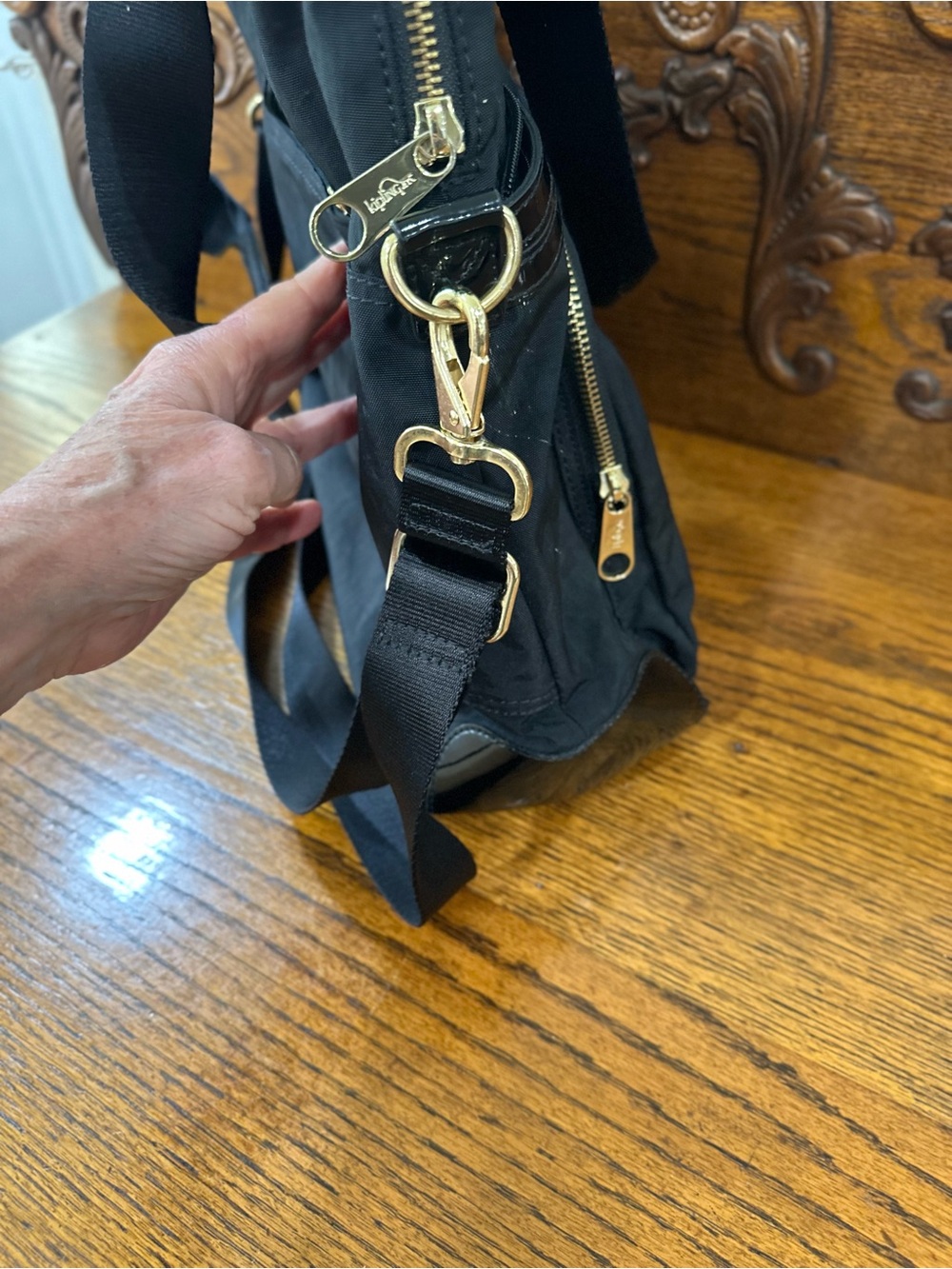 Kipling Black Camryn Laptop Personal Item Bag - Picture 12 of 14